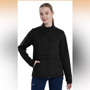 QBK Heavyweight Bonded Fleece Scrub Jacket with Pockets XL